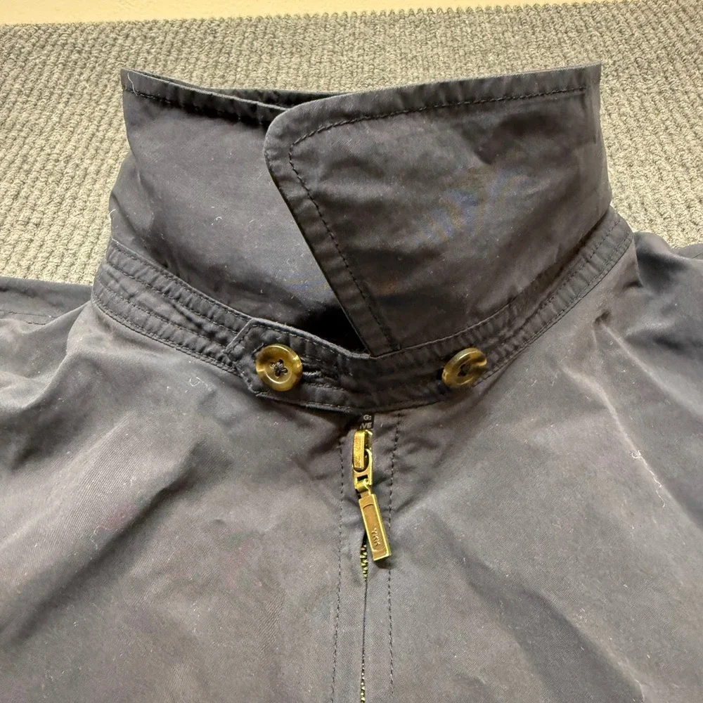 Vintage LL Bean XXL Blue Bomber Jacket Zip Front Harrington Windbreaker Dad